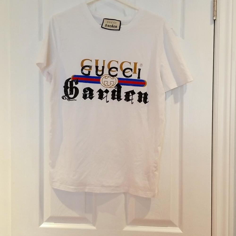 Gucci Gardean Rare vintage logo print Tee-shirt Embroidered Italy